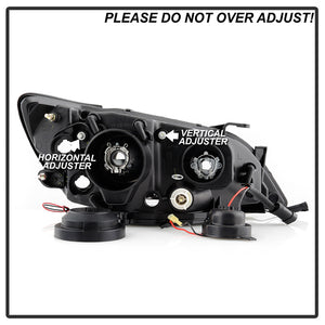 318.82 Spyder Projector Headlights Lexus IS300 (2001-2005) with LED Halo and DRL - Black - Redline360