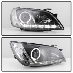 318.82 Spyder Projector Headlights Lexus IS300 (2001-2005) with LED Halo and DRL - Black - Redline360