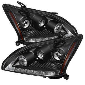 481.08 Spyder Projector Headlights Lexus RX330 (2004-2006) Halogen Model with DRL LED - Black - Redline360