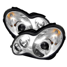 Load image into Gallery viewer, Spyder Projector Headlights Mercedes Benz C-Class 4Dr (2001-2005) Halogen Model with LED Halo - Black / Chrome - Chrome Alternate Image