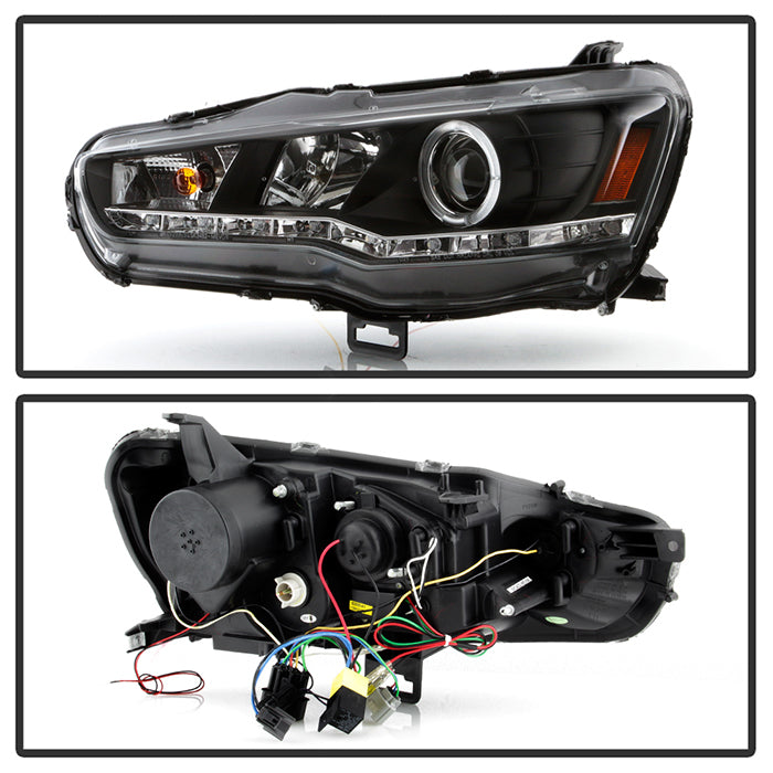 Spyder Projector Headlights Mitsubishi Lancer & EVO 10 X (08-17) LED Halo  and DRL