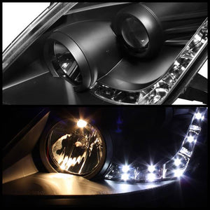 583.58 Spyder Projector Headlights Nissan 350Z (2006-2008) Xenon/HID Model with DRL - Black - Redline360