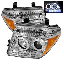 Load image into Gallery viewer, Spyder Projector Headlights Nissan Frontier (05-08) Pathfinder (05-07) with LED Halo - Black / Chrome / Smoke - Chrome Alternate Image