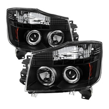 Load image into Gallery viewer, 316.94 Spyder Projector Headlights Nissan Titan (2004-2015) Armada (2004-2007) with CCFL Halo / Version 2 Style / LED Halo - Redline360 Alternate Image