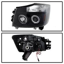 Load image into Gallery viewer, 316.94 Spyder Projector Headlights Nissan Titan (2004-2015) Armada (2004-2007) with CCFL Halo / Version 2 Style / LED Halo - Redline360 Alternate Image