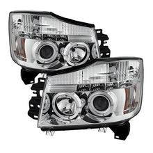 Load image into Gallery viewer, 316.94 Spyder Projector Headlights Nissan Titan (2004-2015) Armada (2004-2007) with CCFL Halo / Version 2 Style / LED Halo - Redline360 Alternate Image