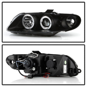 319.08 Spyder Projector Headlights Pontiac GTO (2004-2006) with LED Halo - Black / Chrome / Smoke - Redline360