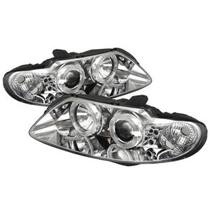 319.08 Spyder Projector Headlights Pontiac GTO (2004-2006) with LED Halo - Black / Chrome / Smoke - Redline360