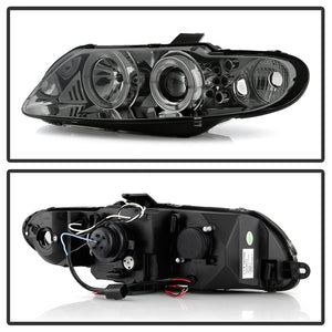 319.08 Spyder Projector Headlights Pontiac GTO (2004-2006) with LED Halo - Black / Chrome / Smoke - Redline360