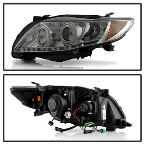 290.84 Spyder Projector Headlights Toyota Corolla (2009-2010) LED Halo with - Black / Smoke - Redline360