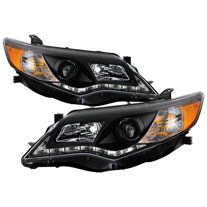 350.00 Spyder Projector Headlights Toyota Camry (2012-2014) with DRL - Black - Redline360