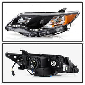 350.00 Spyder Projector Headlights Toyota Camry (2012-2014) with DRL - Black - Redline360