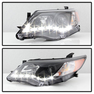 350.00 Spyder Projector Headlights Toyota Camry (2012-2014) with DRL - Black - Redline360