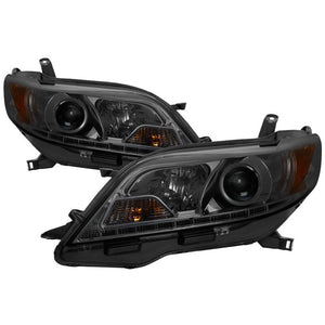 359.28 Spyder Projector Headlights Toyota Sienna (2011-2017) Halogen Model with DRL LED- Black / Smoke - Redline360