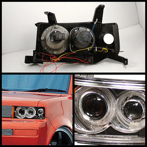 211.38 Spyder Projector Headlights Scion XB (2003-2007) with LED Halo - Black - Redline360