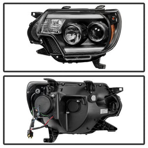 316.94 Spyder Projector Headlights Toyota Tacoma (2012-2015) with Light Bar DRL - Black / Chrome / Smoke - Redline360