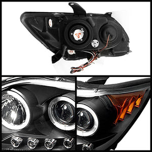 218.34 Spyder Projector Headlights Scion tC (05-06-07) with LED Halo - Black / Smoke - Redline360