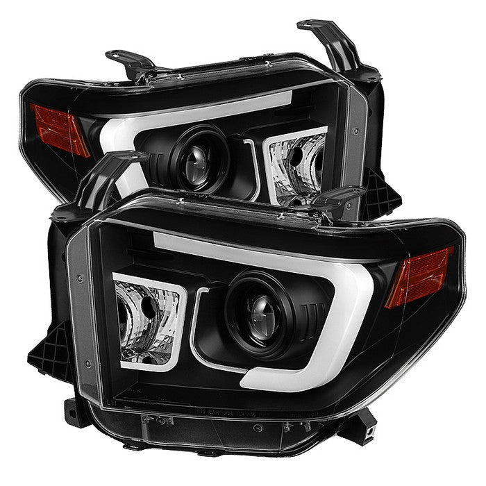 379.00 Spyder Projector Headlights Toyota Tundra (2014-2018) with Light Bar DRL - Black / Black Smoke / Chrome - Redline360