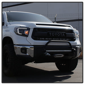 Spyder Projector Headlights Toyota Tundra (2014-2018) with Light Bar DRL - Black / Black Smoke / Chrome