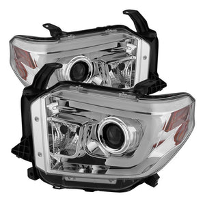 379.00 Spyder Projector Headlights Toyota Tundra (2014-2018) with Light Bar DRL - Black / Black Smoke / Chrome - Redline360