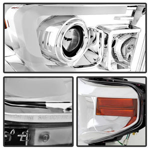 379.00 Spyder Projector Headlights Toyota Tundra (2014-2018) with Light Bar DRL - Black / Black Smoke / Chrome - Redline360