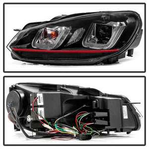 392.62 Spyder Projector Headlights VW Golf/GTI MK6 (2010-2013) LED DRL - Redline360