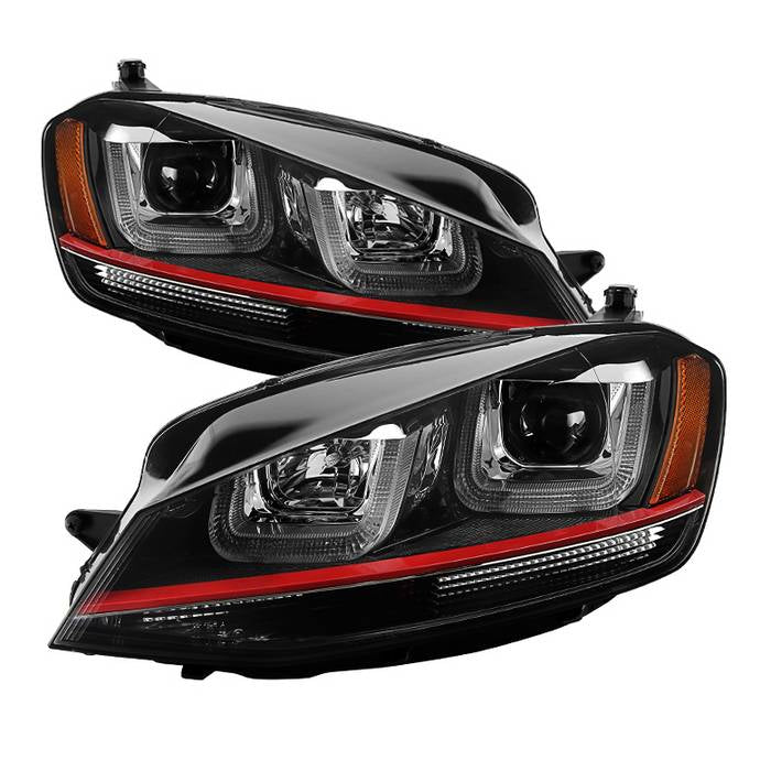 Spyder Projector Headlights VW Golf MK7 (14-19) LED DRL w/ Black