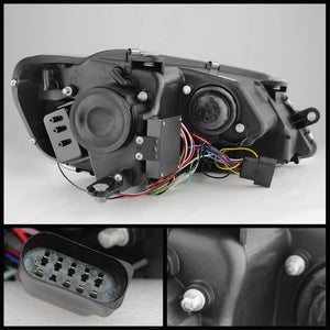 467.16 Spyder Projector Headlights VW Jetta (2011-2014) Halogen only - Black / Smoke - Redline360
