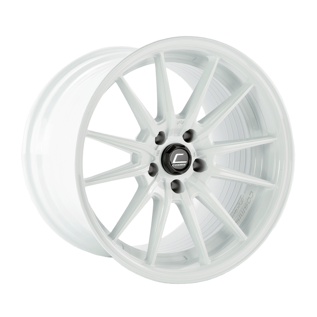 337.50 Cosmis Racing R1 Pro Wheels (18x12) [White +24mm Offset] 5x114.3 - Redline360