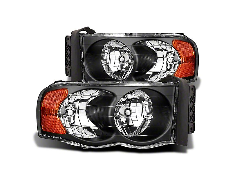 Raxiom Crystal Headlights Dodge Ram 1500 (2002-2005) Black Housing/ Clear Lens