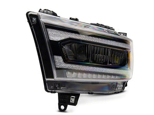 Raxiom Projector Headlights Dodge Ram 1500 w/ Factory Halogen (19-23) [LED DRL] Black Housing/ Clear Lens