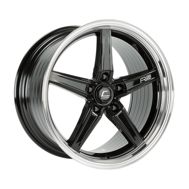306.00 Cosmis Racing R5 Wheels (18x9.5) [Black w/ Machined Lip +12mm Offset] 5x114.3 - Redline360