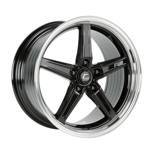 306.00 Cosmis Racing R5 Wheels (18x9.5) [Black w/ Machined Lip +12mm Offset] 5x114.3 - Redline360