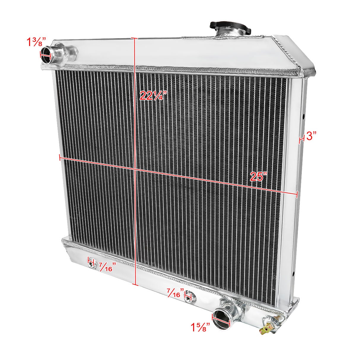 Spec-D Aluminum Radiator Pontiac Bonneville (1961-1966) Triple 3 Row C
