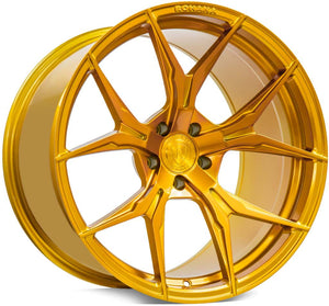 630.00 Rohana RFX5 Cross Forged Wheels (20x11 5x112 30ET CB 66.56) Brushed Titanium / Matte Black / Gloss Gold - Redline360