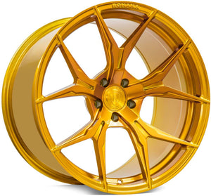 600.00 Rohana RFX5 Cross Forged Wheels (20x10 5x114 22ET CB 73.1) Brushed Titanium / Matte Black / Gloss Gold - Redline360