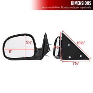 59.95 Spec-D Mirrors Chevy S10 (1994-2001) Manual Side Mirror - Left or Right - Redline360