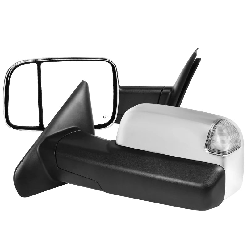189.95 Spec-D Towing Mirrors Dodge Ram (2002-2008) Black / Chrome Power Heated - Redline360