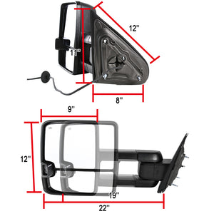 189.95 Spec-D Towing Mirrors Chevy Silverado (2014-2018) Manual Extended w/ LED - Redline360