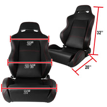 Load image into Gallery viewer, 299.00 Spec-D Racing Seats Acura RSX [Recaro Style - Black PVC Leather/Red Stitch) Pair - Redline360 Alternate Image