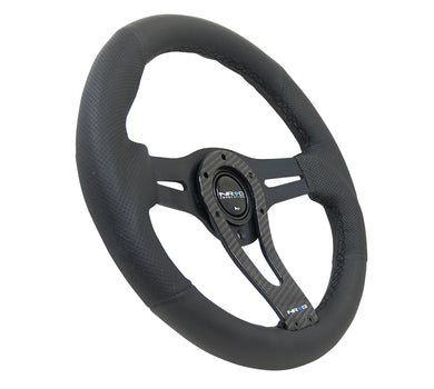 130.00 NRG Steering Wheels (320mm Leather w/ Carbon) RST-002RCF - Redline360