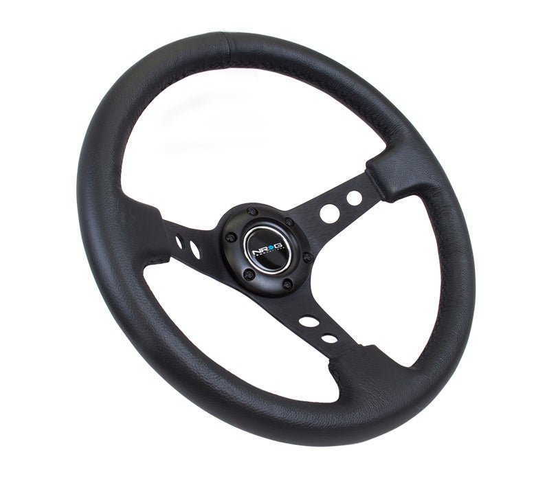 109.95 NRG Steering Wheels (Leather - Black Stitch - 350mm - 3