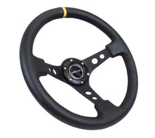 Load image into Gallery viewer, 109.95 NRG Steering Wheels (Leather - Black Stitch - 350mm - 3&quot; Deep Dish) Blue / Black Round Holes - Redline360 Alternate Image