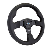 Load image into Gallery viewer, 105.00 NRG Steering Wheels (320mm - Premium Black Leather - 5mm Spokes) RST-012R - Redline360 Alternate Image