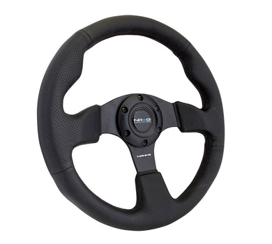 105.00 NRG Steering Wheels (320mm - Premium Black Leather - 5mm Spokes) RST-012R - Redline360