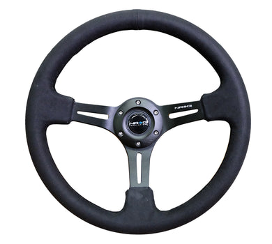 160.00 NRG Steering Wheels (Alcantara - Black Stitch - 350mm) RST-018SA - Redline360