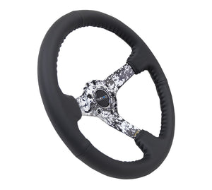 147.95 NRG Steering Wheels (Leather - Black Baseball Stitch - 350mm - 3" Deep Dish) Camo - Redline360
