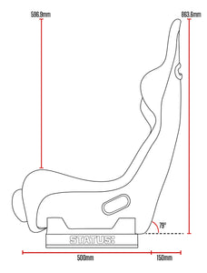 799.00 STATUS Racing GT-X FRP Composite Seat - Xcel Red / Blue / Black w/ White Logo Status Racing - Redline360