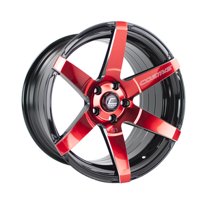 319.50 Cosmis Racing S1 Wheels (18x9.5) [Black w/ Red Face & Milled Spokes +15mm Offset] 5x114.3 - Redline360