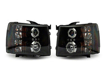 Load image into Gallery viewer, Raxiom Projector Headlights Chevy Silverado (07-13) [Super White LED Halo DRL] Black Housing/ Clear Lens - Default Title Alternate Image